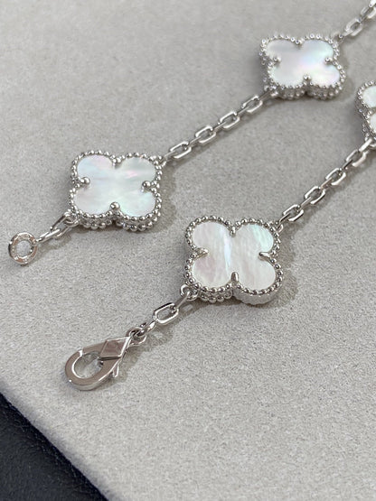 [⭐Miroze]CLOVER WHITE PEARL MOP 5 MOTIF BRACELET COLLECTION