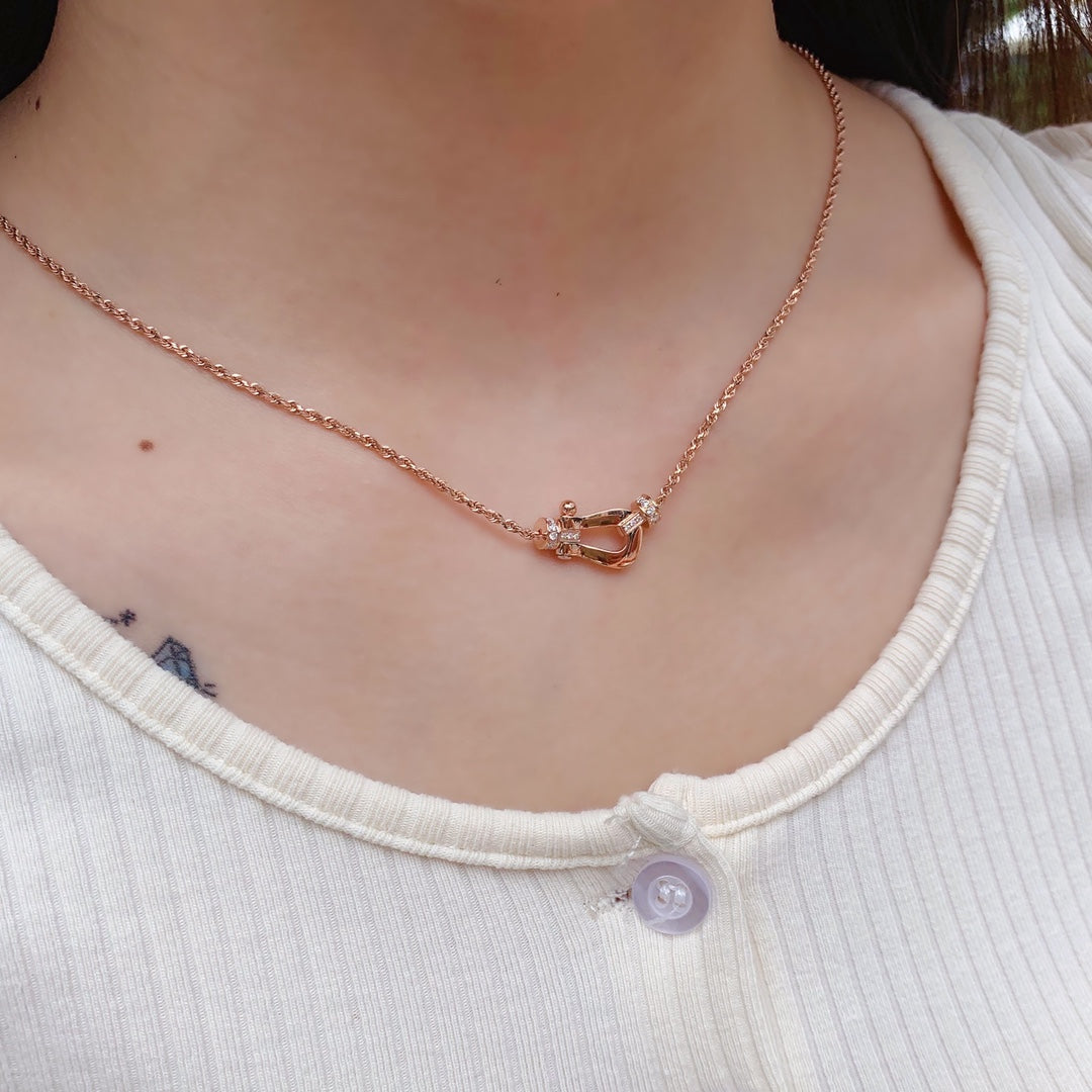 ⭐Miroze FORCE 10 PINK GOLD DIAMOND NECKLACE