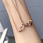⭐Miroze FORCE 10 PINK GOLD DIAMOND NECKLACE