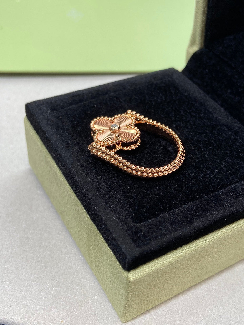 ⭐Miroze CLOVER RIVERSIBLE ROSE GOLD RING