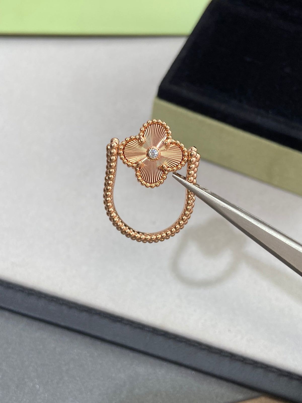 ⭐Miroze CLOVER RIVERSIBLE ROSE GOLD RING