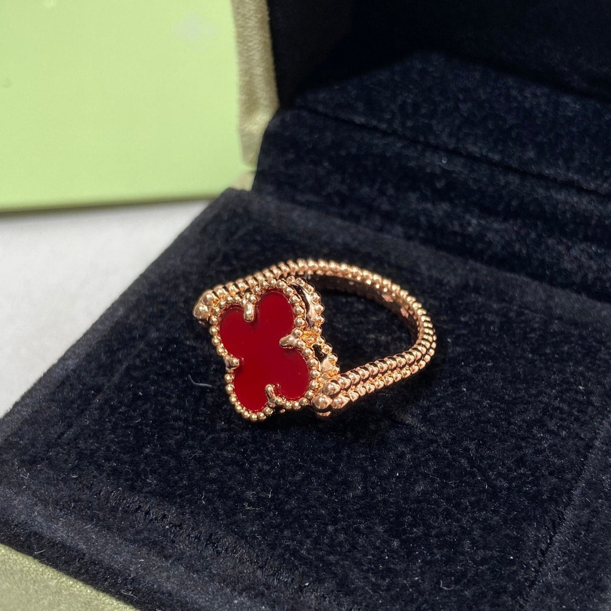 ⭐Miroze CLOVER RIVERSIBLE ROSE GOLD RING
