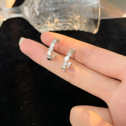 [⭐Miroze]BEE LOVE DIAMOND HOOP EARRINGS