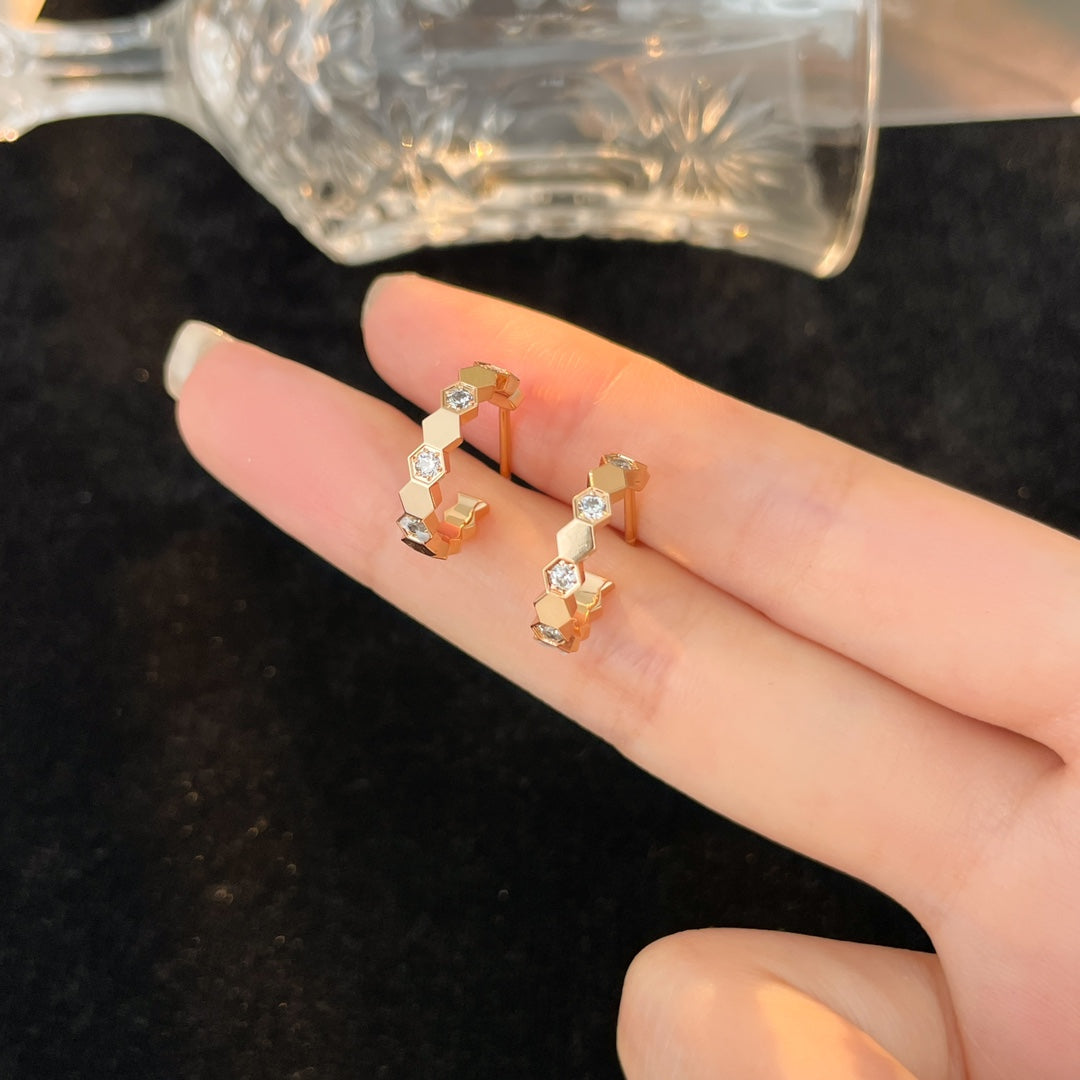[⭐Miroze]BEE LOVE DIAMOND HOOP EARRINGS