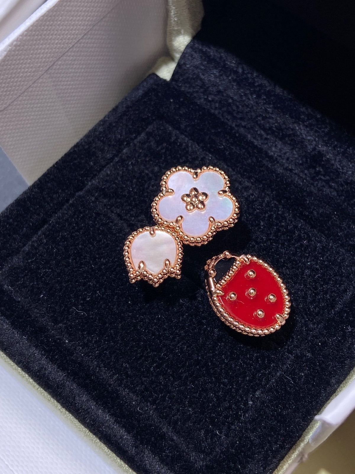 [⭐Miroze]LUCKY 3 MOTIF ROSE GOLD RING