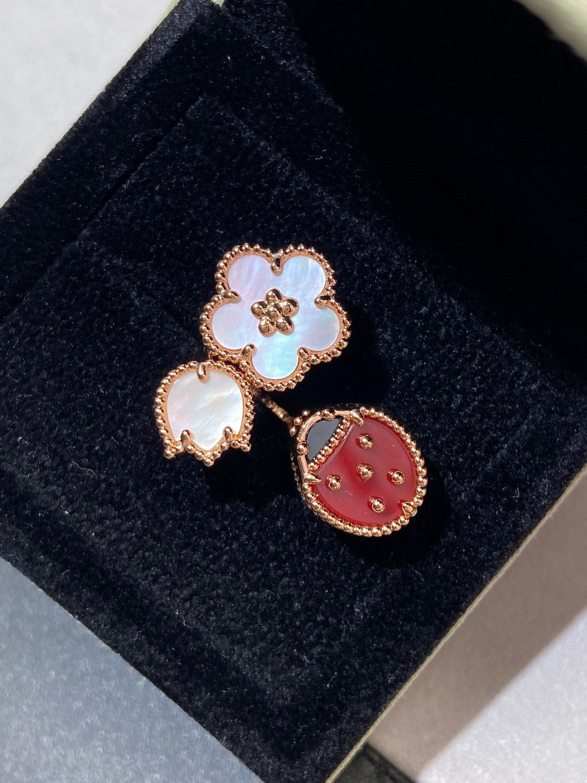 [⭐Miroze]LUCKY 3 MOTIF ROSE GOLD RING