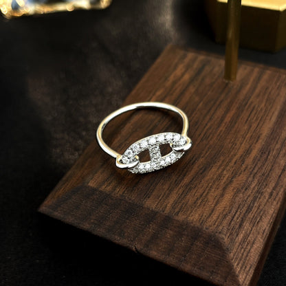 [⭐Miroze]RONDE SMALL SILVER DIAMOND RING