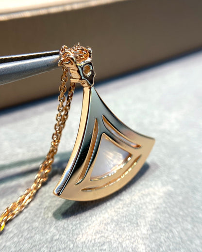[⭐Miroze]DREAM MOP DIAMOND PAVED PINK GOLD NECKLACE