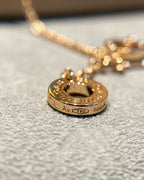 [⭐Veya]DREAM MOP DIAMOND PAVED PINK GOLD NECKLACE