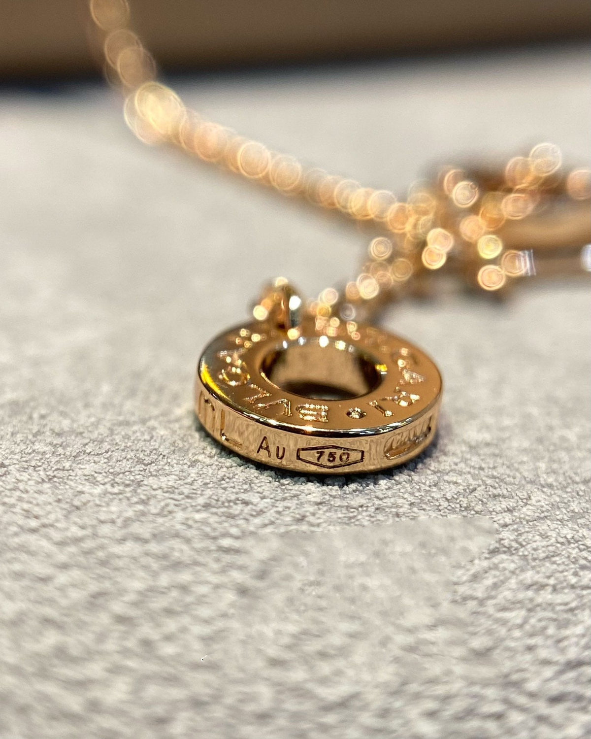 [⭐Miroze]DREAM MOP DIAMOND PAVED PINK GOLD NECKLACE