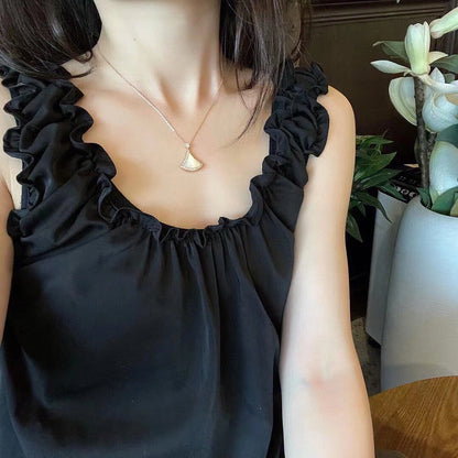 [⭐Miroze]DREAM MOP DIAMOND PAVED PINK GOLD NECKLACE