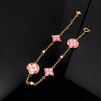 ⭐Miroze STAR AND SUN 4 MOTIF PINK MOP PINK GOLD BRACELET