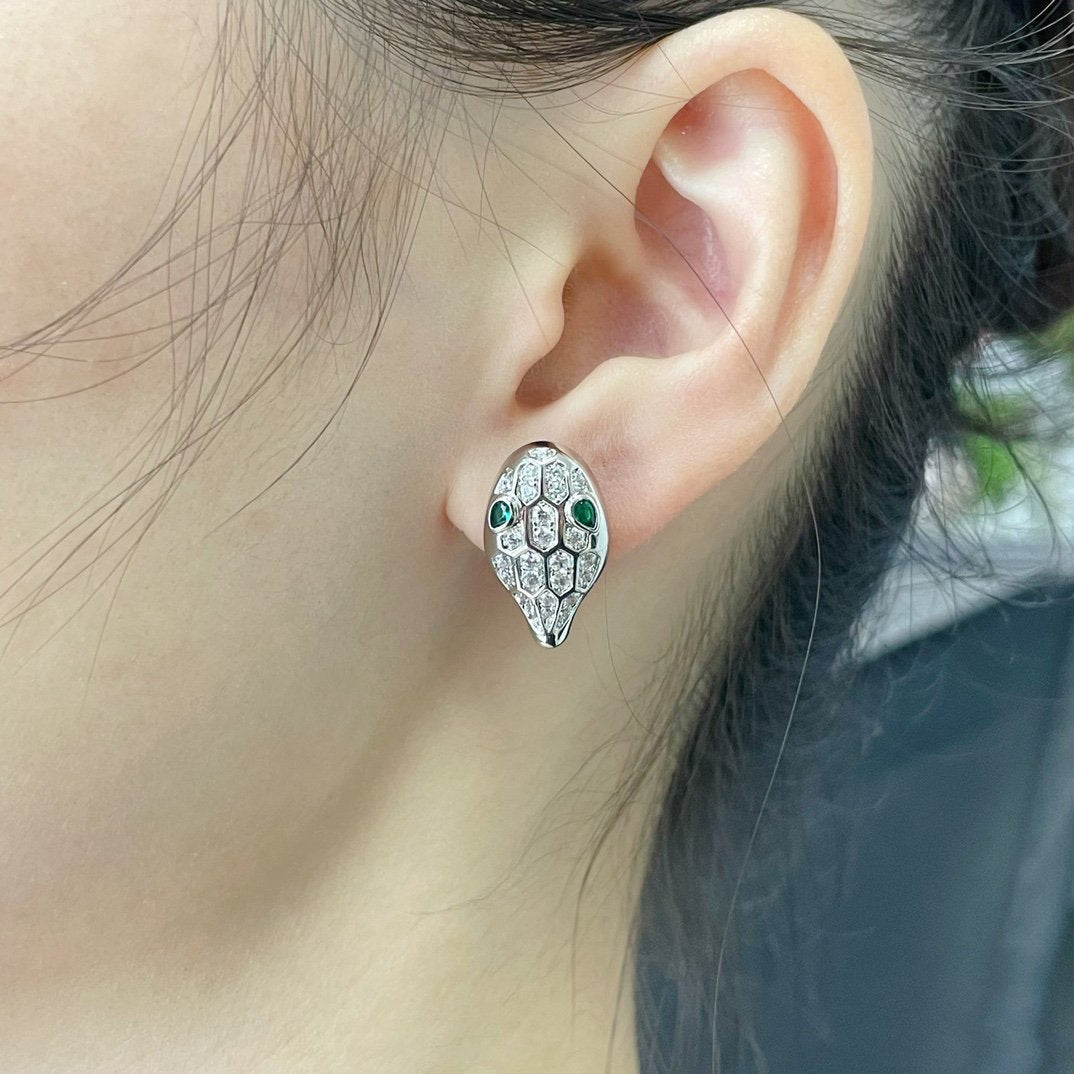 [⭐Miroze]サーペント ダイヤモンド スタッドピアス