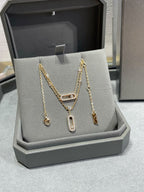 [⭐Miroze]MOVE 2 ROW DIAMOND NECKLACE