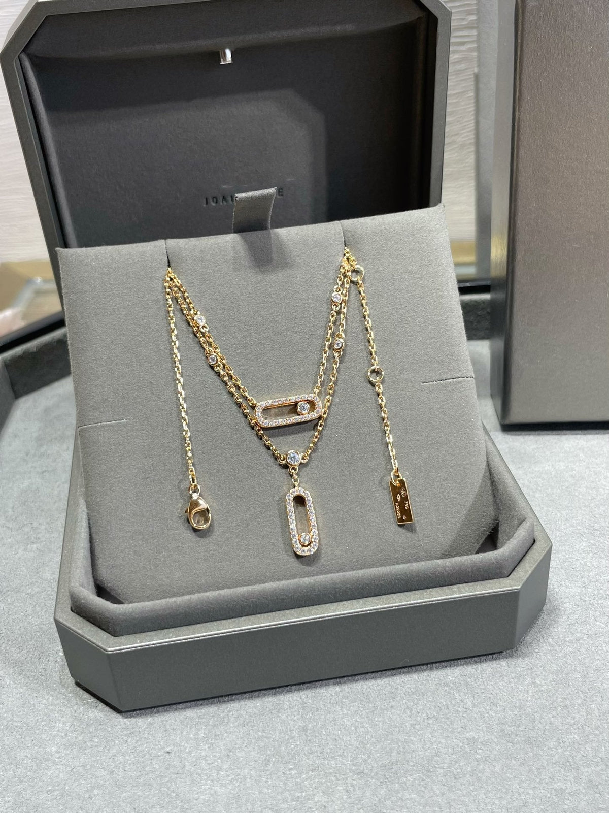 [⭐Miroze]MOVE 2 ROW DIAMOND NECKLACE