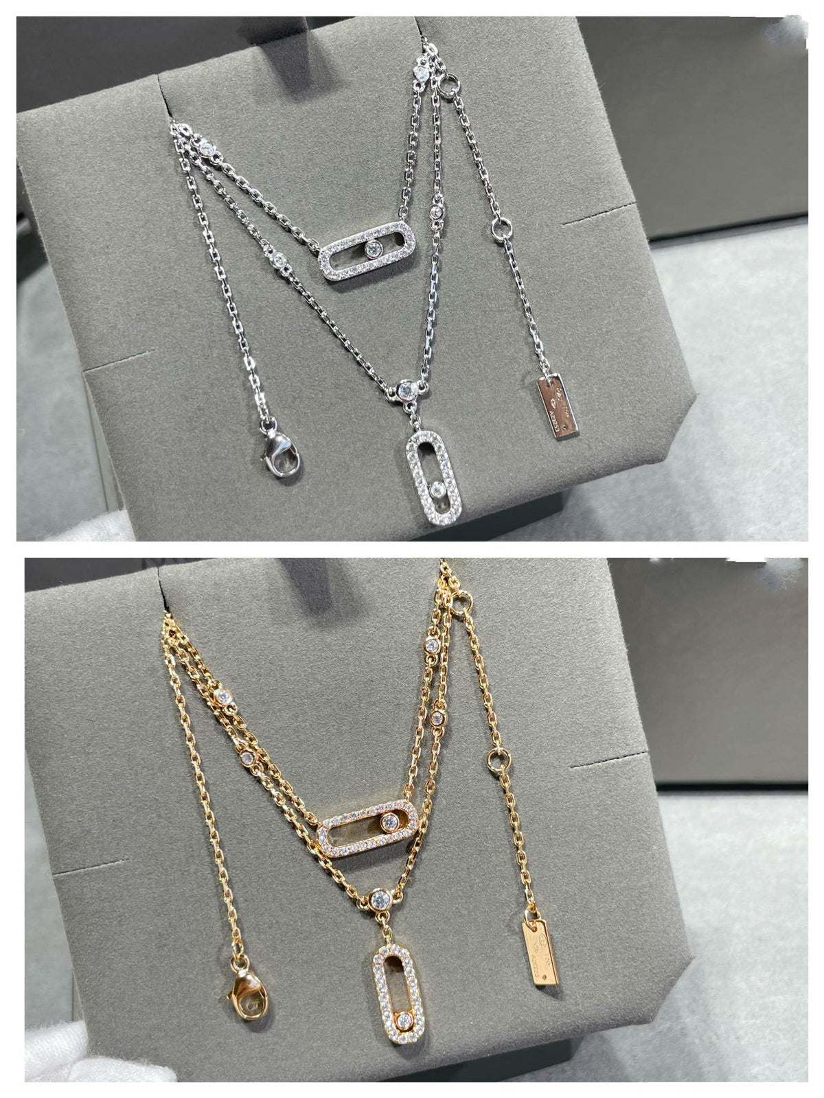[⭐Miroze]MOVE 2 ROW DIAMOND NECKLACE