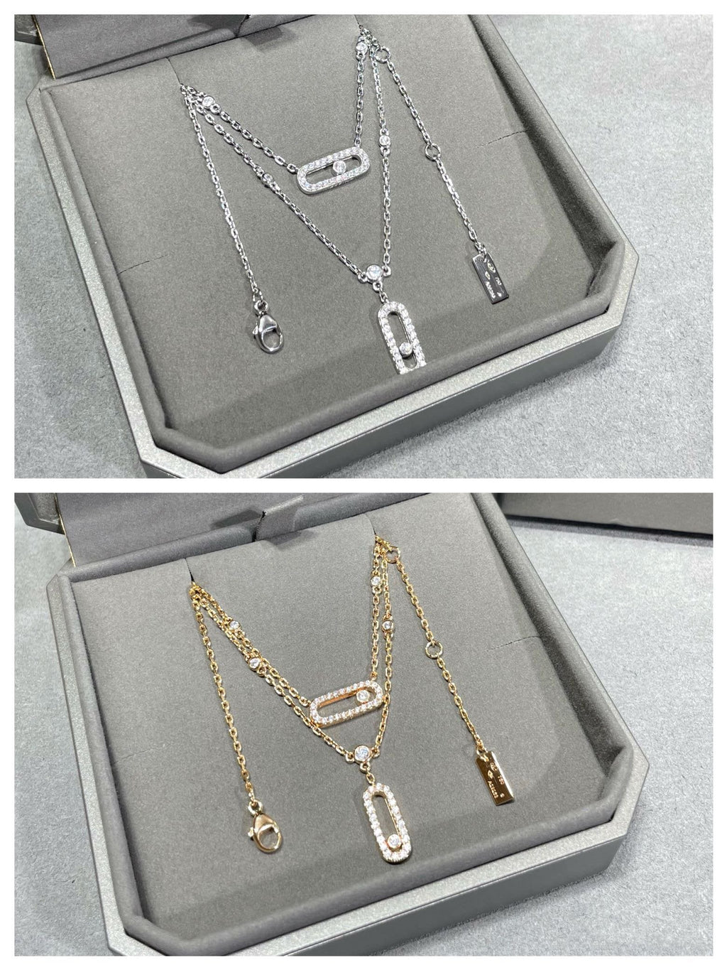 [⭐Miroze]MOVE 2 ROW DIAMOND NECKLACE