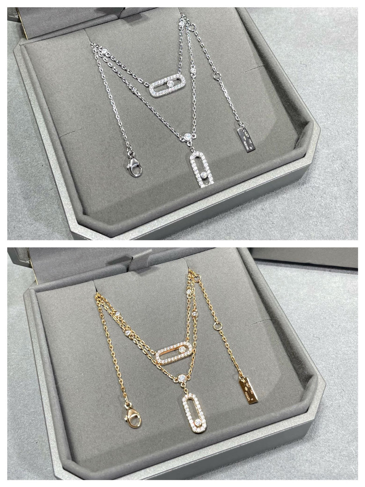 [⭐Miroze]MOVE 2 ROW DIAMOND NECKLACE