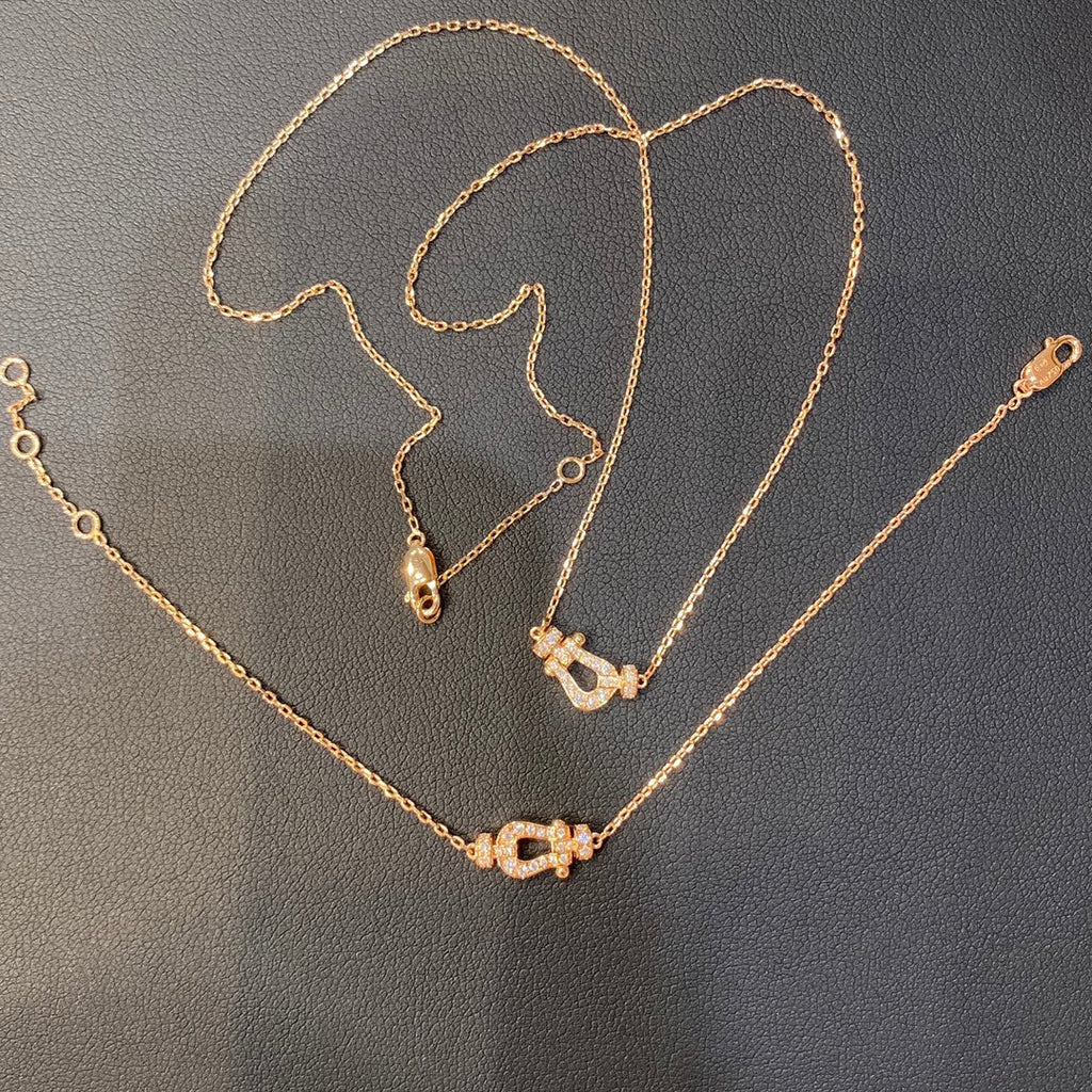 ⭐Miroze FORCE 10 DIAMOND PINK GOLD NECKLACE MINI MODEL