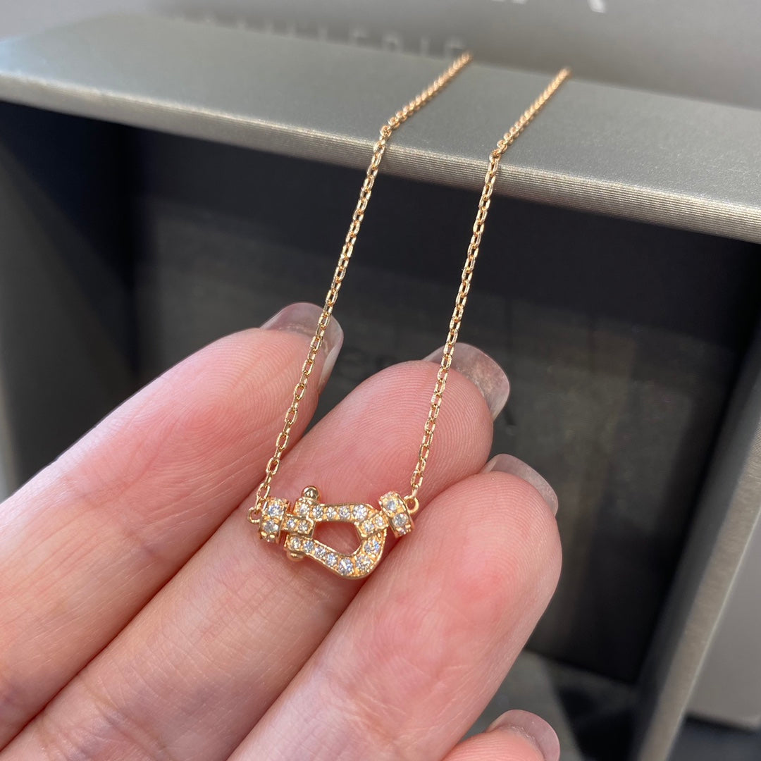[⭐Miroze]FORCE 10 DIAMOND PINK GOLD NECKLACE MINI MODEL