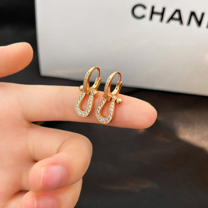 [⭐Miroze]FORCE 10 FULL DIAMOND DROP EARRINGS MEDIUM MODEL