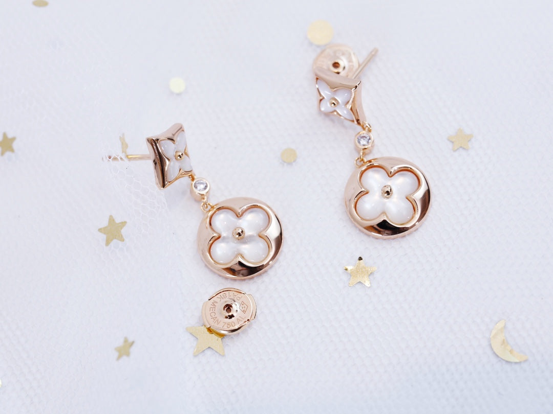 [⭐Miroze]STAR AND SUN PINK GOLD MOP DROP EARRINGS