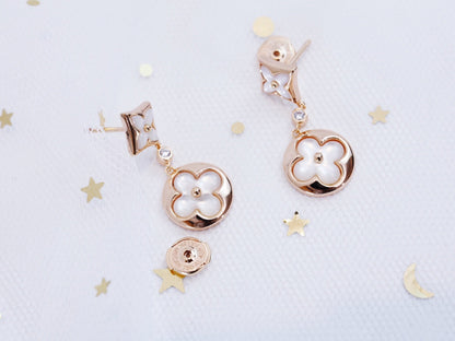 [⭐Miroze]STAR AND SUN PINK GOLD MOP DROP EARRINGS