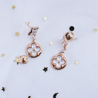 [⭐Miroze]STAR AND SUN PINK GOLD MOP DROP EARRINGS