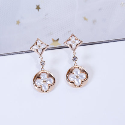 [⭐Miroze]STAR AND SUN PINK GOLD MOP DROP EARRINGS
