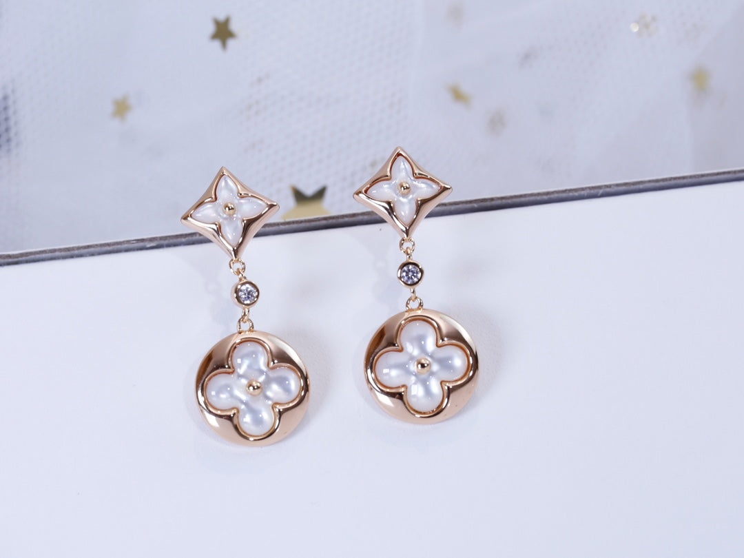 [⭐Miroze]STAR AND SUN PINK GOLD MOP DROP EARRINGS