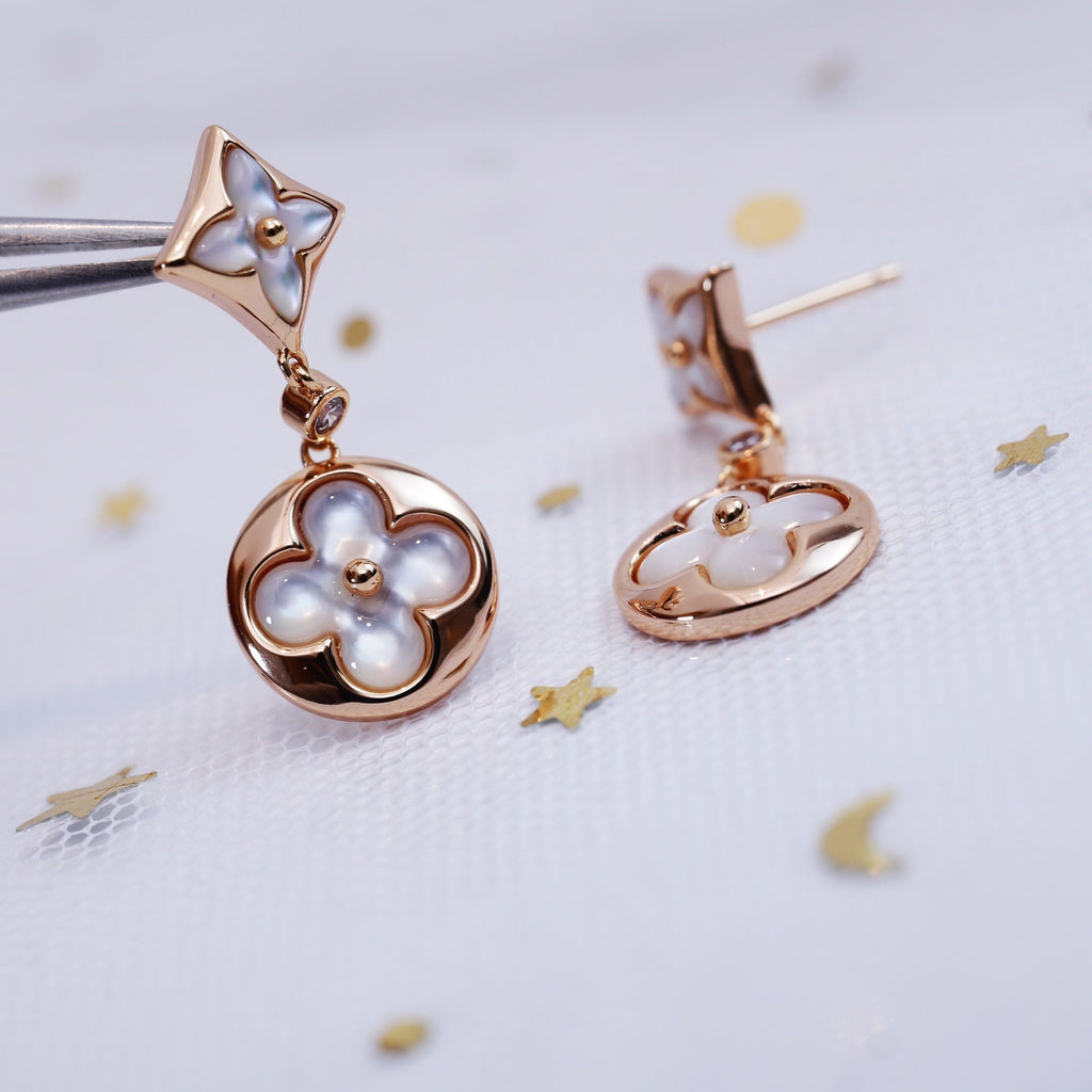 ⭐Miroze STAR AND SUN PINK GOLD MOP DROP EARRINGS