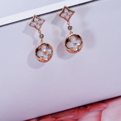[⭐Miroze]STAR AND SUN PINK GOLD MOP DROP EARRINGS