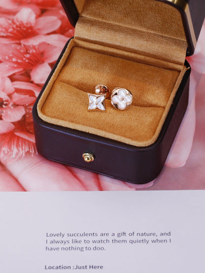 [⭐Miroze]STAR AND SUN PINK GOLD MOP STUD EARRINGS