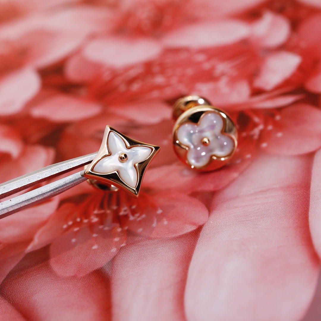 [⭐Miroze]STAR AND SUN PINK GOLD MOP STUD EARRINGS