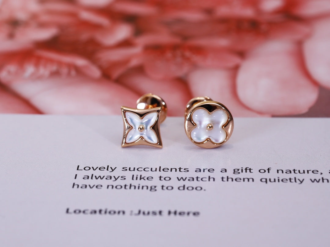 [⭐Miroze]STAR AND SUN PINK GOLD MOP STUD EARRINGS