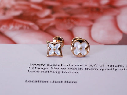[⭐Miroze]STAR AND SUN PINK GOLD MOP STUD EARRINGS