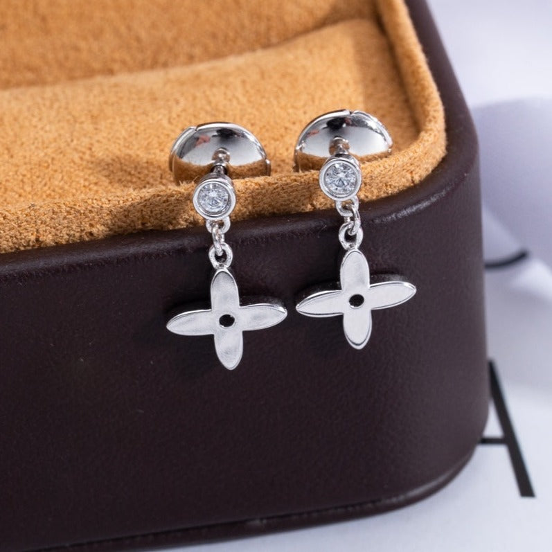 [⭐Miroze]VIDYLLE SILVER DIAMOND MINI DROP EARRINGS