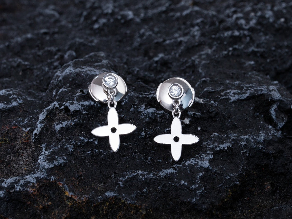 ⭐Miroze VIDYLLE SILVER DIAMOND MINI DROP EARRINGS