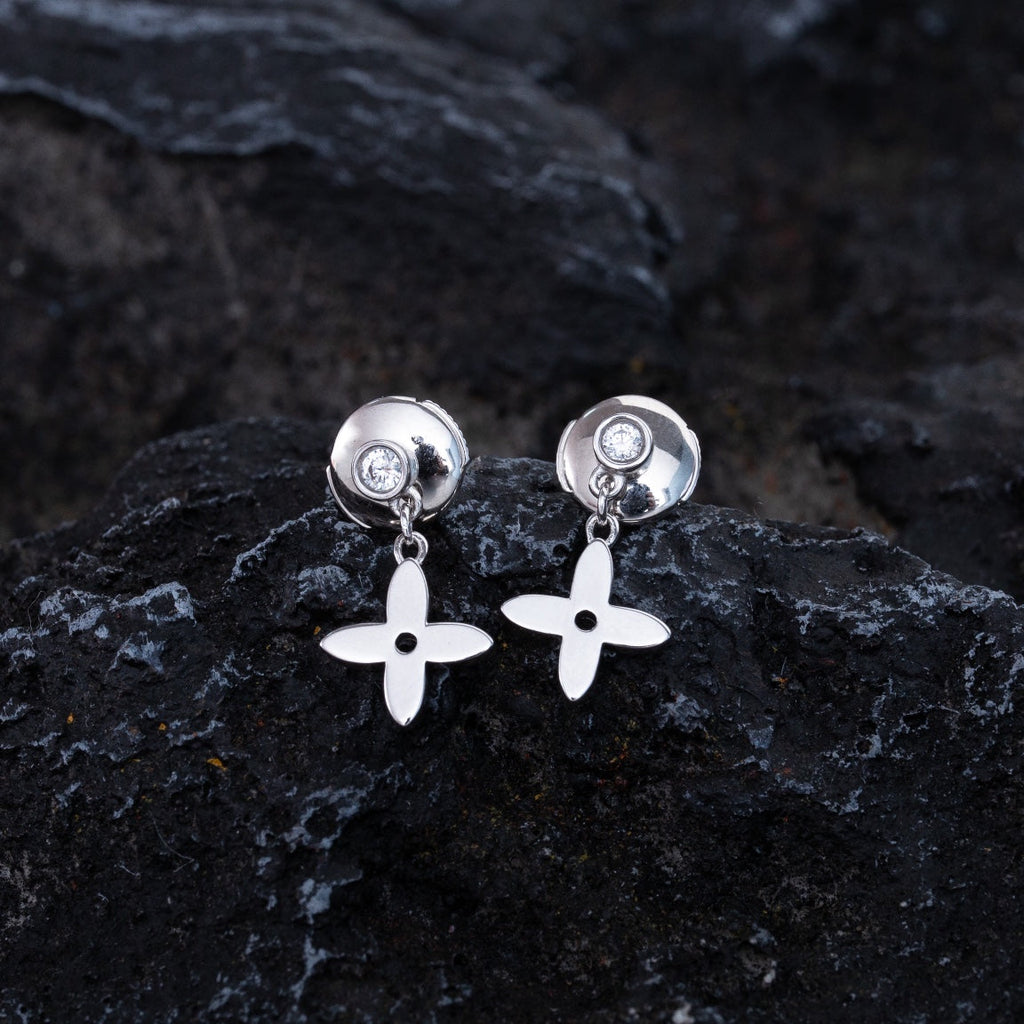 ⭐Miroze VIDYLLE SILVER DIAMOND MINI DROP EARRINGS