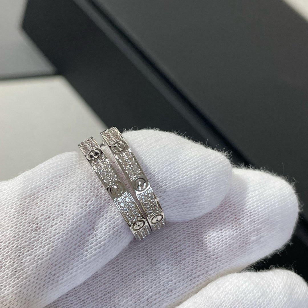 ⭐Miroze LOVE DIAMOND SILVER HOOP EARRINGS