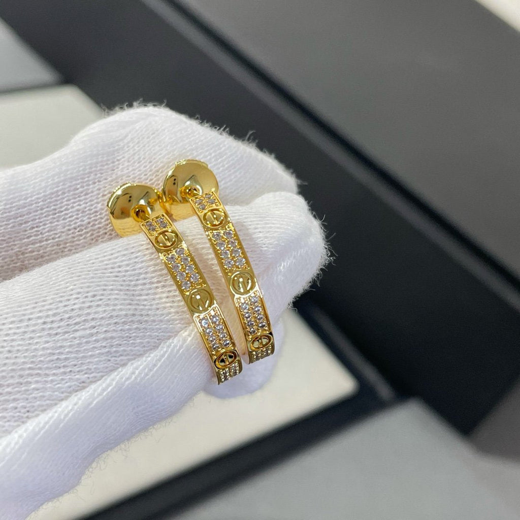 ⭐Miroze LOVE DIAMOND GOLD HOOP EARRINGS