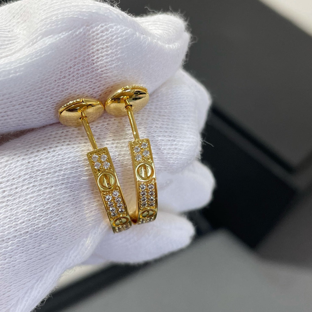 ⭐Miroze LOVE DIAMOND GOLD HOOP EARRINGS