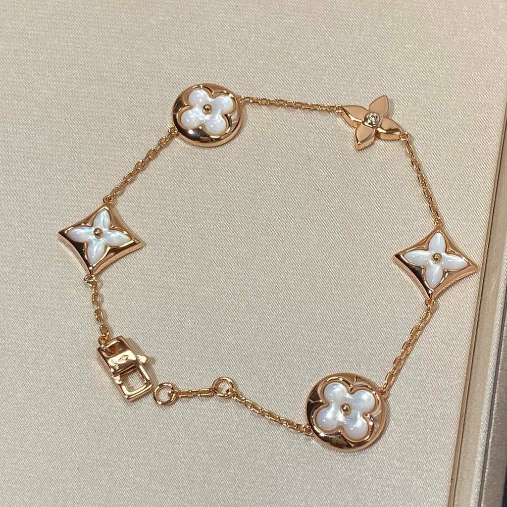 ⭐Miroze STAR AND SUN 5 MOTIF MOP PINK GOLD BRACELET
