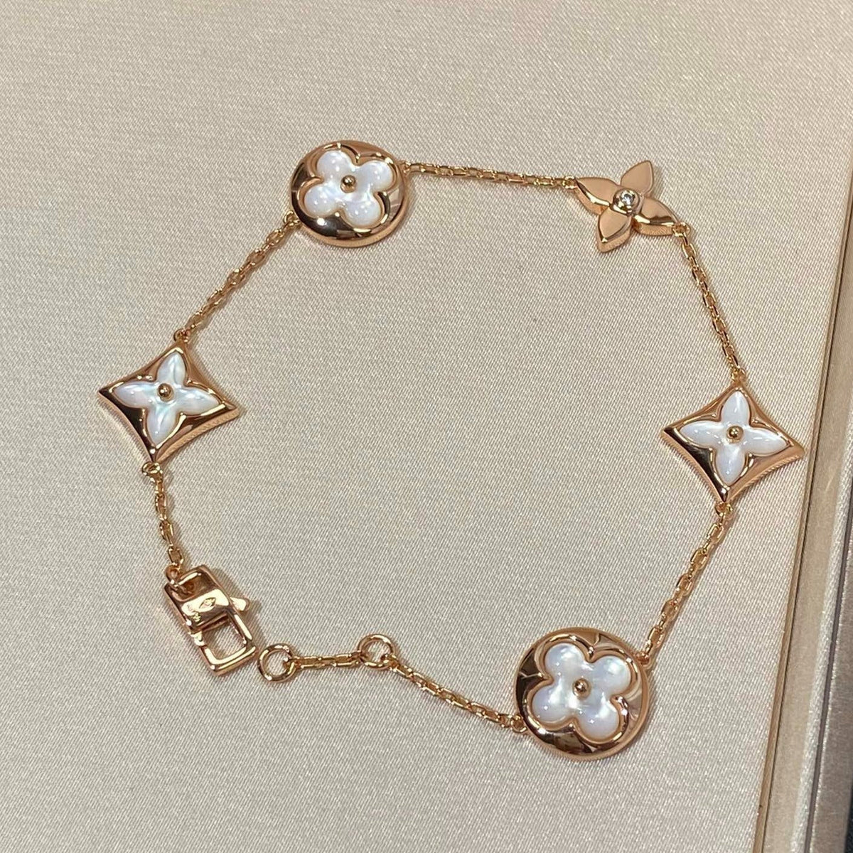 ⭐Miroze STAR AND SUN 5 MOTIF MOP PINK GOLD BRACELET