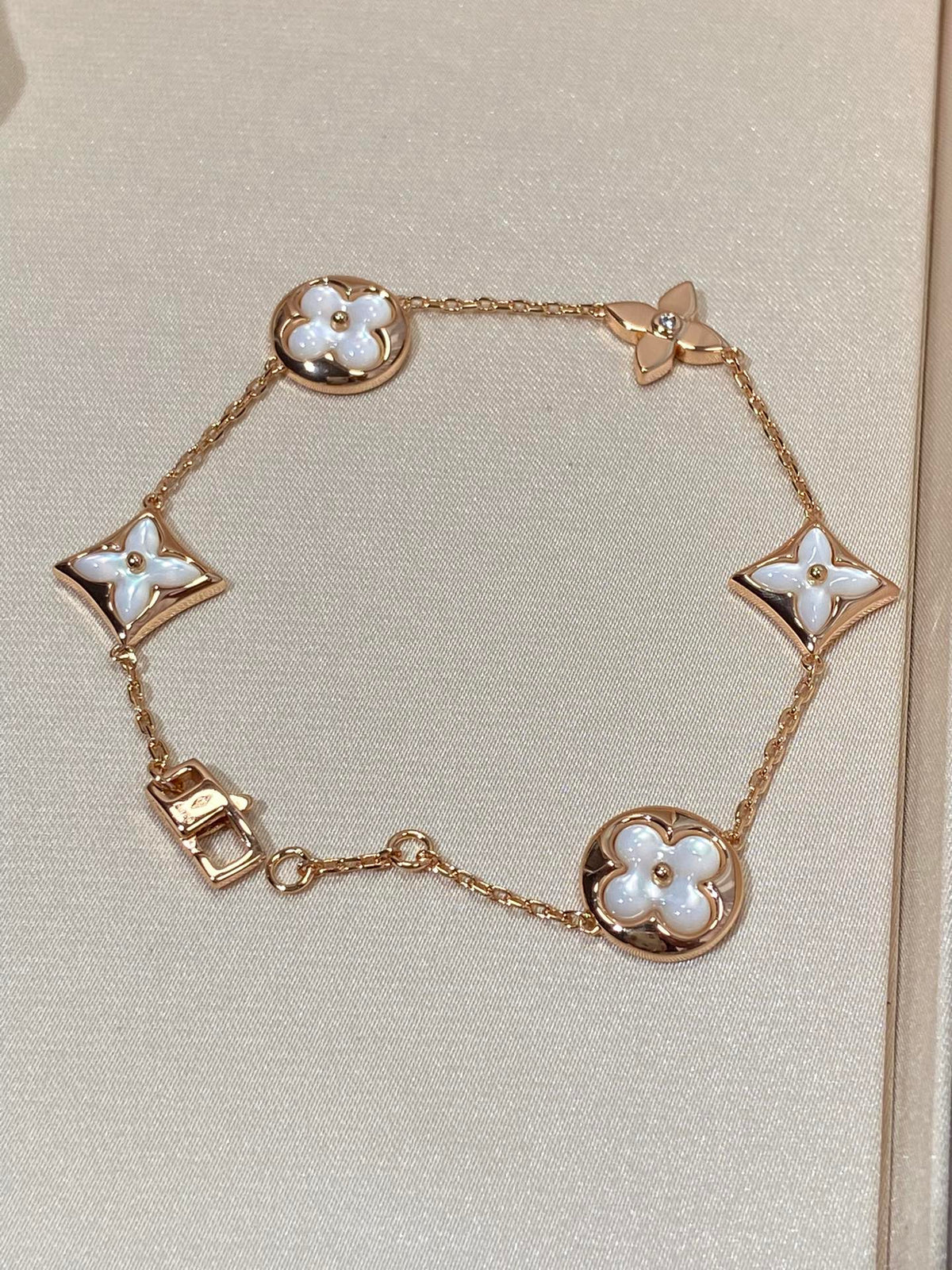 ⭐Miroze STAR AND SUN 5 MOTIF MOP PINK GOLD BRACELET