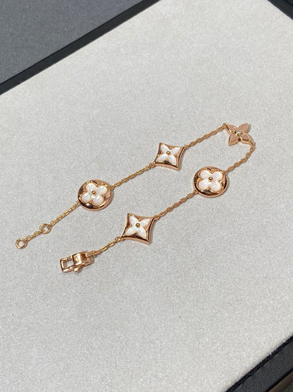 [⭐Miroze]STAR AND SUN 5 MOTIF MOP PINK GOLD BRACELET