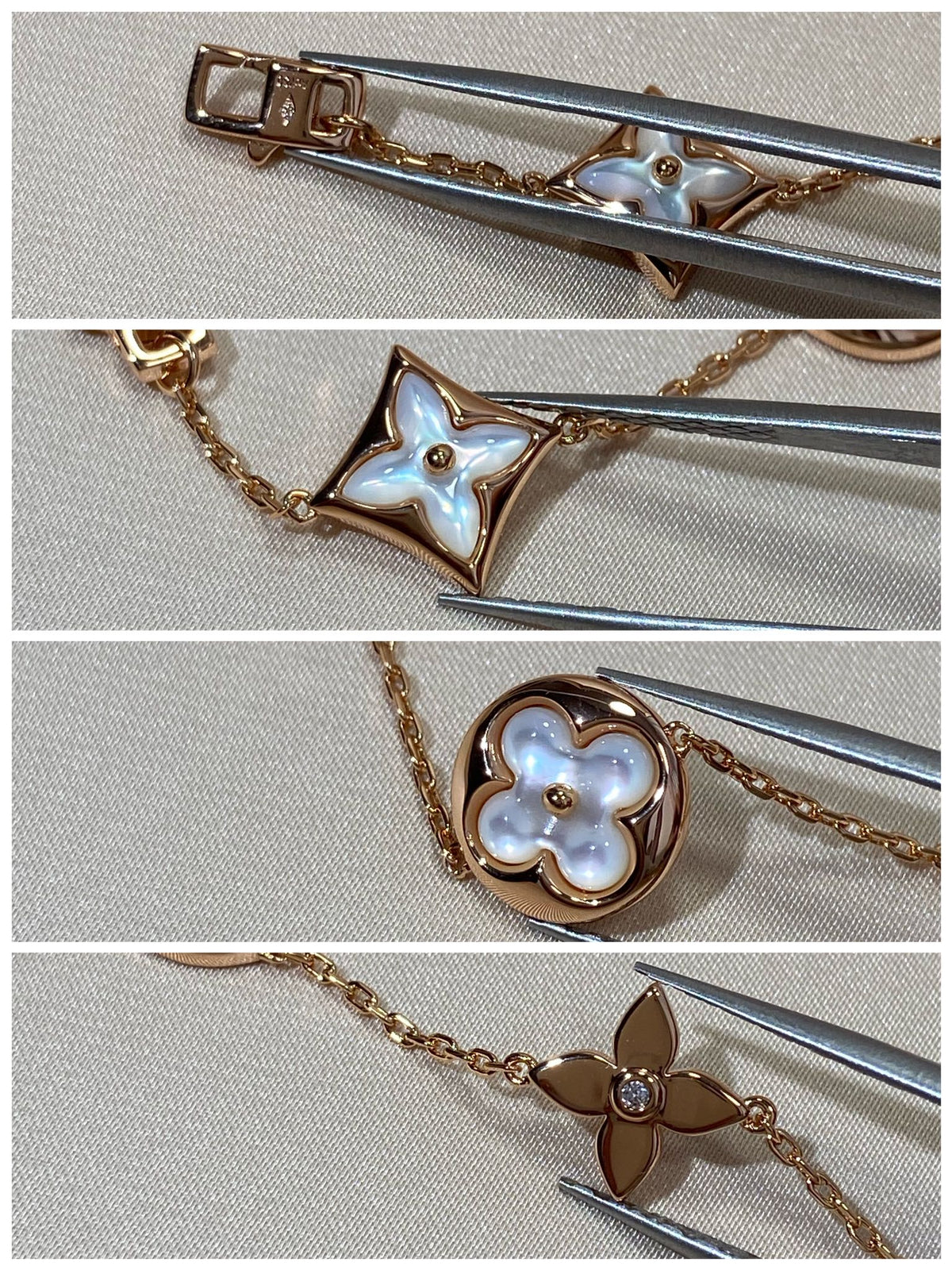 [⭐Miroze]STAR AND SUN 5 MOTIF MOP PINK GOLD BRACELET