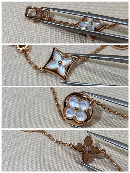 [⭐Miroze]STAR AND SUN 5 MOTIF MOP PINK GOLD BRACELET