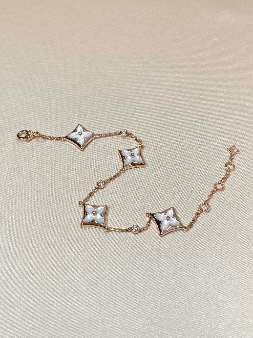 ⭐Miroze STAR 4 MOTIF MOP DIAMOND PINK GOLD BRACELET