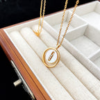 [⭐Miroze]LUCKY MOVE MOP PINK GOLD NECKLACE